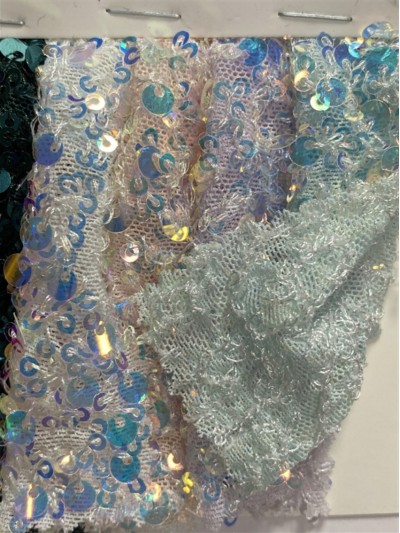 GZ-XP 珠片滌安网閃光布    幅寬：100-110cm   成分：100%滌綸  珠片PET 正面照